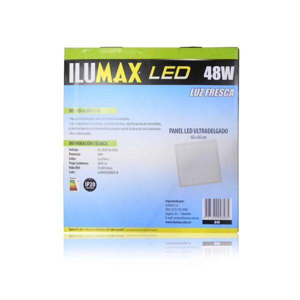 PANEL LED 48W PLANO LUZ FRESCA 60X60CM 848 2