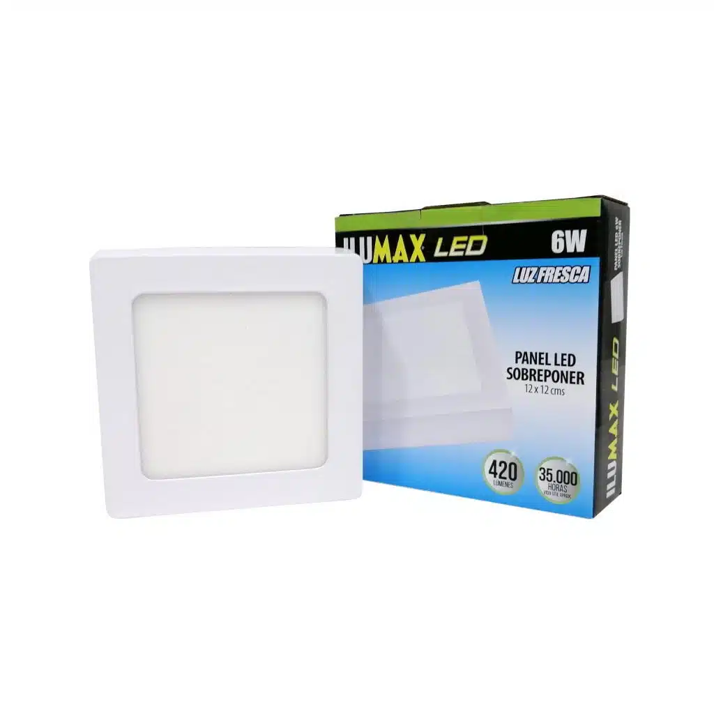 PANEL LED 6W SOBREPONER LUZ FRESCA 12X12CM 884 1