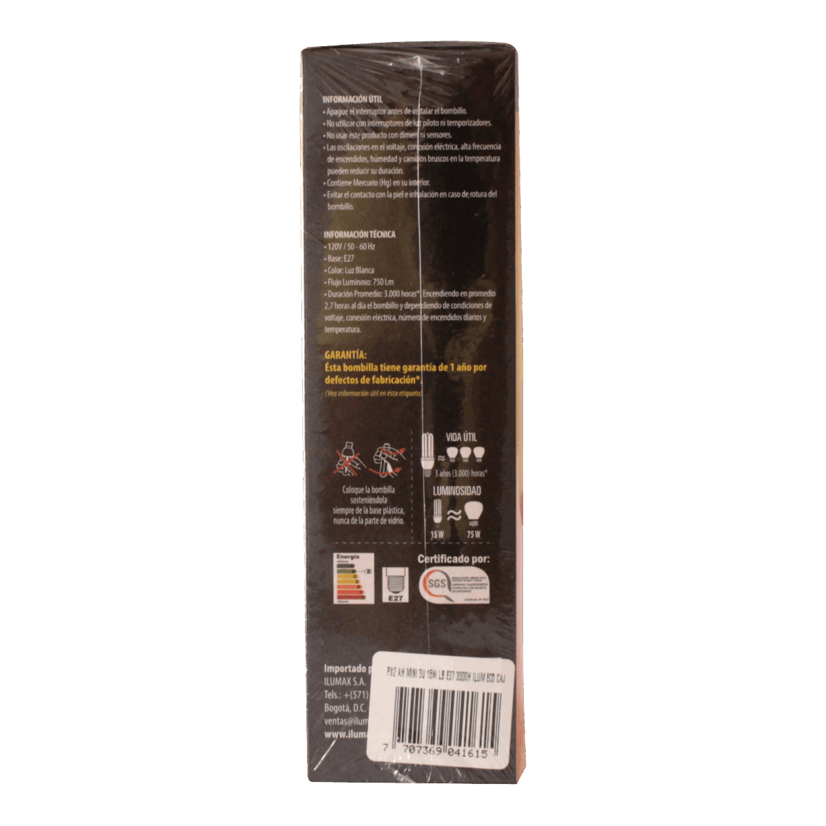 PX2 Ahorrador 3U 15W Luz Blanca E27 01237 3