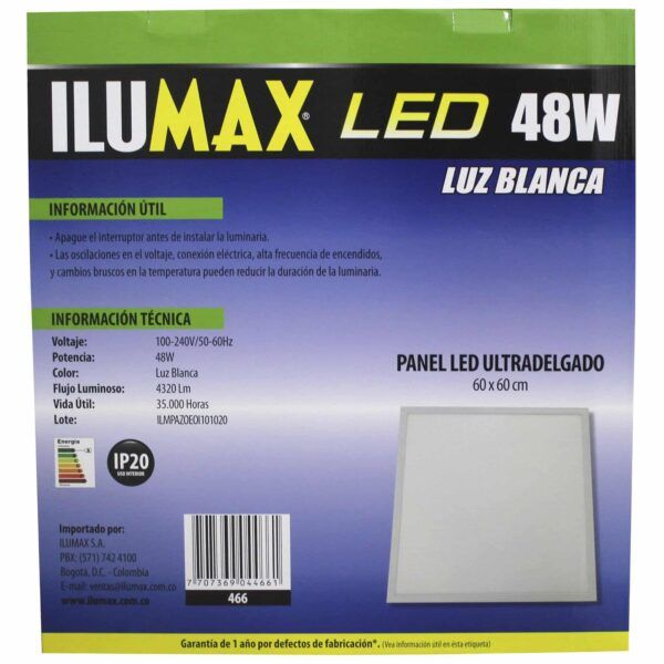 Panel LED Cuadrado 60X60 Luz Blanca 48W 466 2
