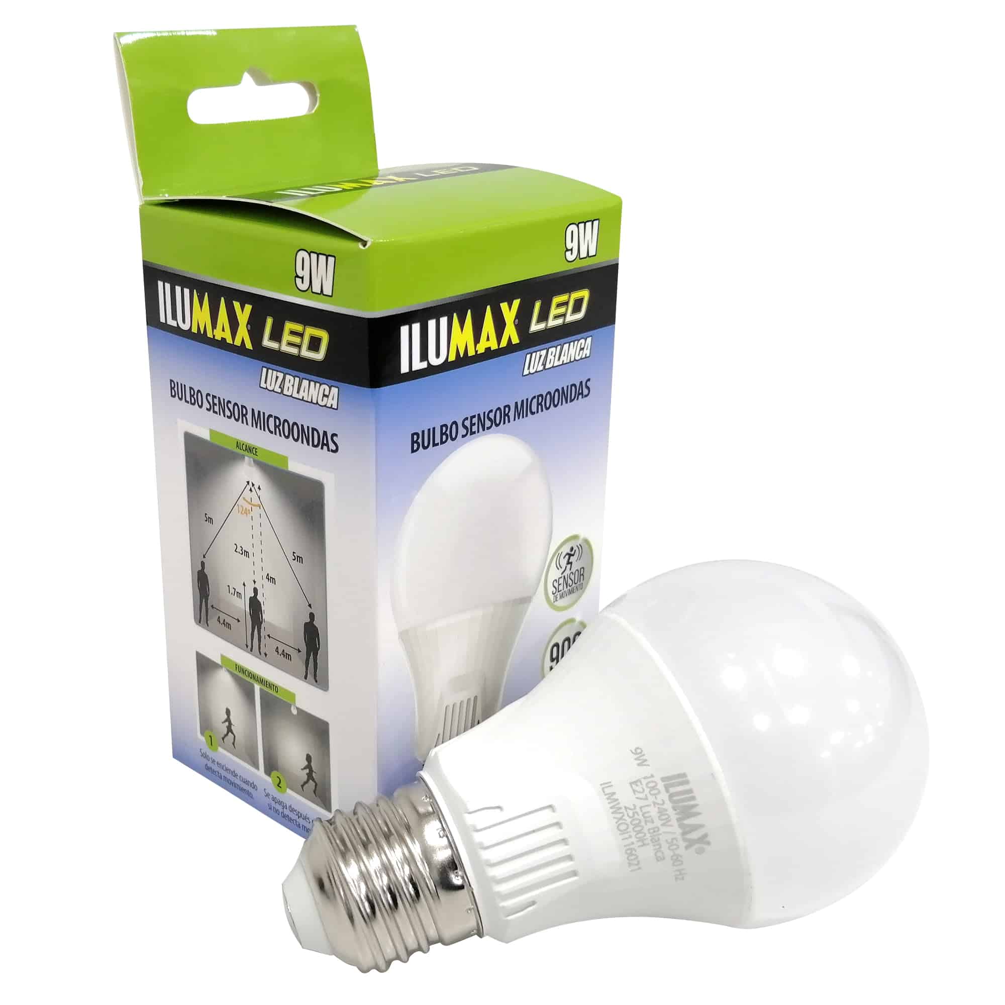 Bombillo LED 9W Sensor Microondas Luz Blanca E27 - ILUMAX