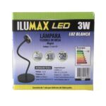 Lampara De Mesa LED 3W Flexible Negra Dimerizable Luz Blanca 1809 4