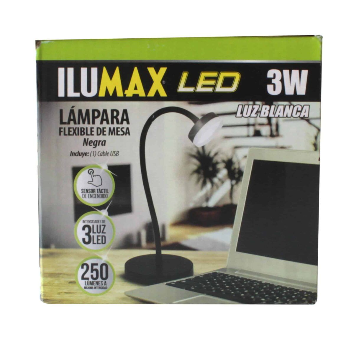 Lampara De Mesa LED 3W Flexible Negra Dimerizable Luz Blanca 1809 5