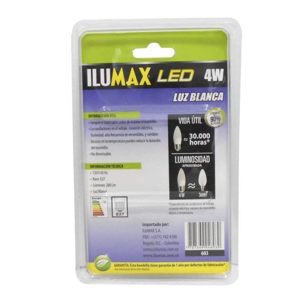 Mini Velita LED 4W Luz Blanca E27 603 2