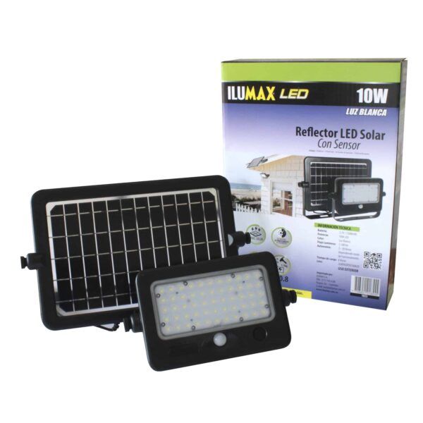 Reflector LED 10W Solar Con Sensor De Movimiento Luz Blanca 1855 1