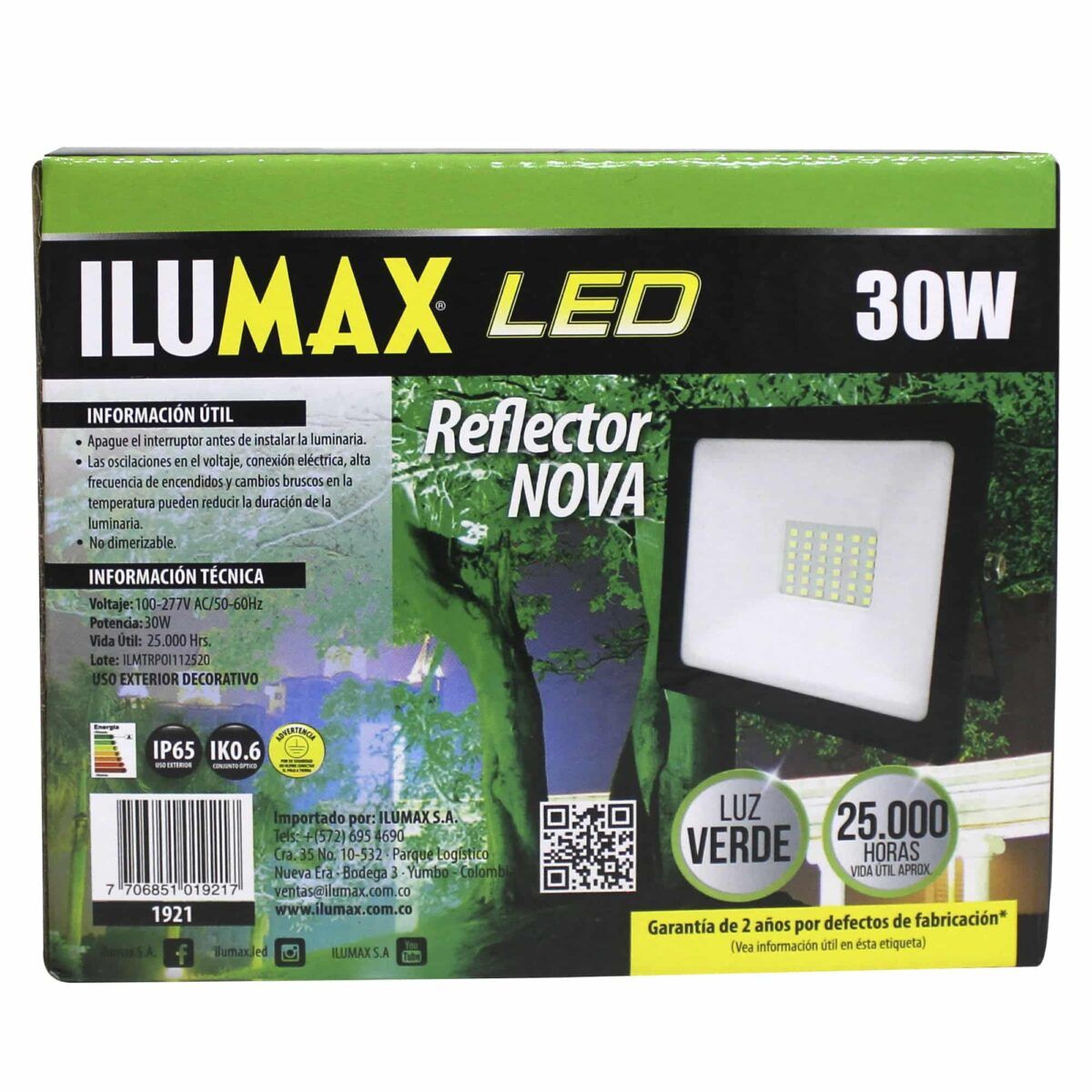Reflector LED 30W Nova Luz Verde 1921 6