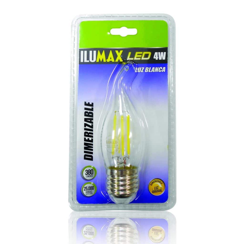 Velita LED 4W Filamento Pico De Loro Clear Dimerizable Luz Blanca 1357 1