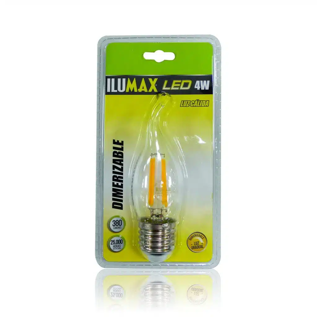 Velita LED 4W Filamento Pico De Loro Clear Dimerizable Luz Calida 1356 1