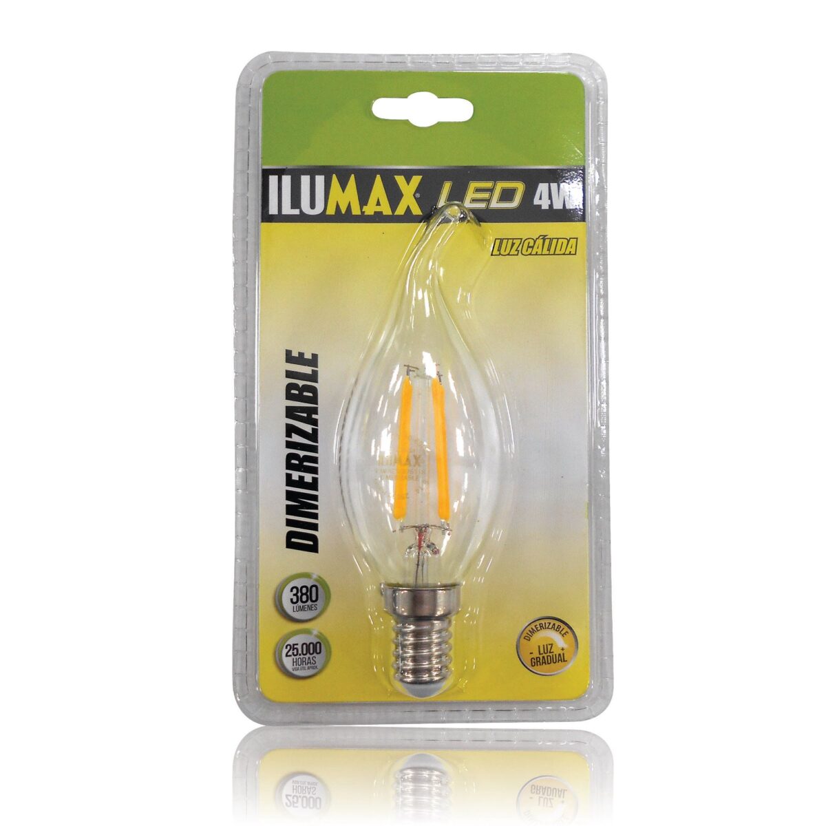 Velita LED 4W Filamento Pico De Loro Clear Dimerizable Luz Calida E14 1358 1