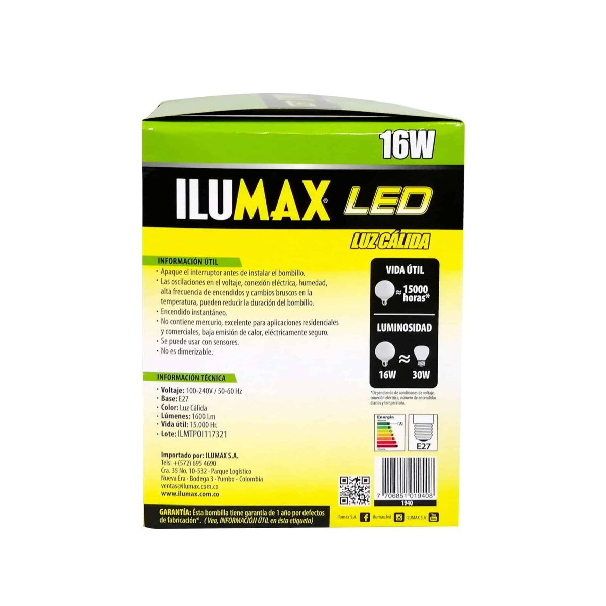 Globo LED 16W Frost Luz Calida E27 1940 4