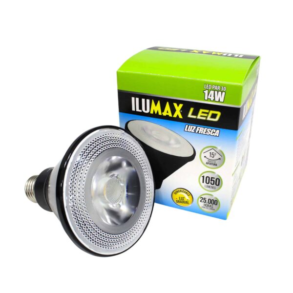 Par 30 LED 14W 15° Negro Luz Fresca E27 1860 1