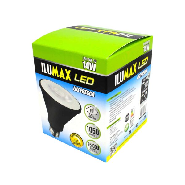 Par 30 LED 14W 15° Negro Luz Fresca E27 1860 2
