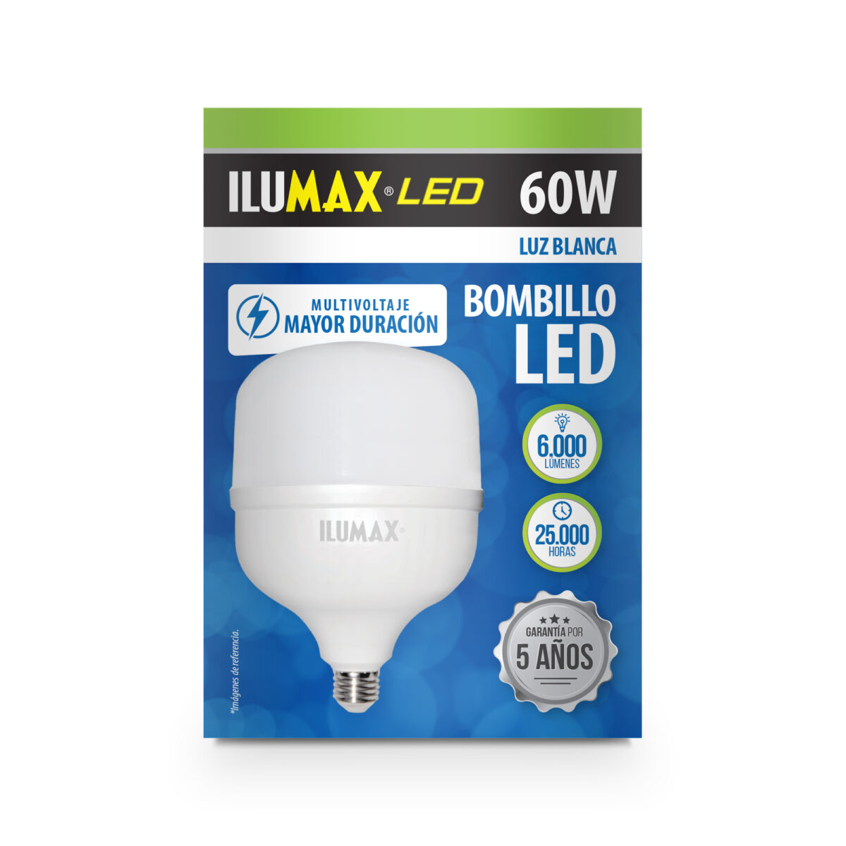 Bombillo LED 60W Alta Potencia Luz Blanca E27 - Imagen 1