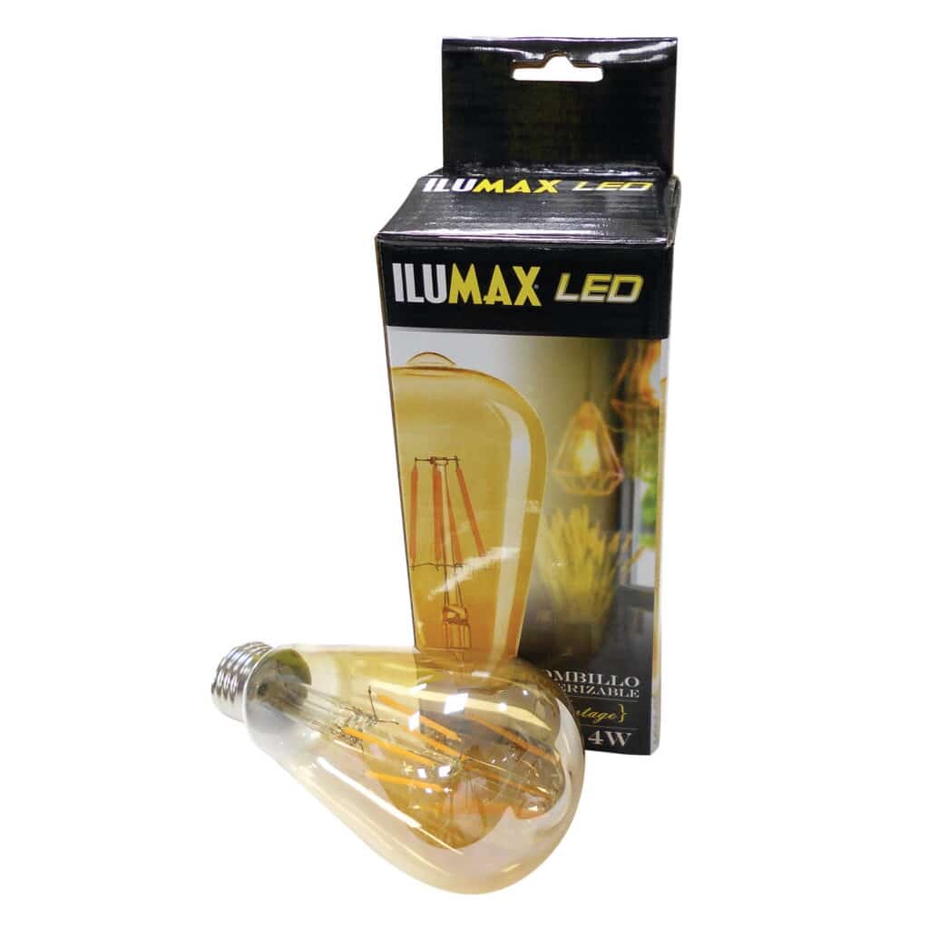 Bombillo LED 4W Pera Filamento Golden Dim Luz Calida E27 1364 1