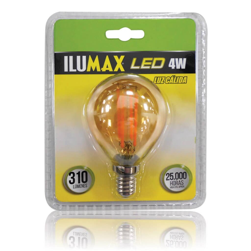 Bombillo MiniGlobo LED 4W Filamento Golden Luz Calida E27 1362 1