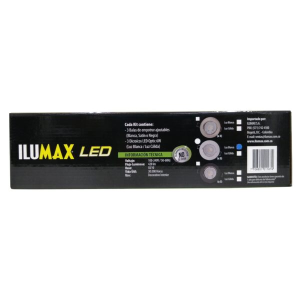 PX3 Bala Y Dicroico LED 6W Luz Blanca GU10 1167 2