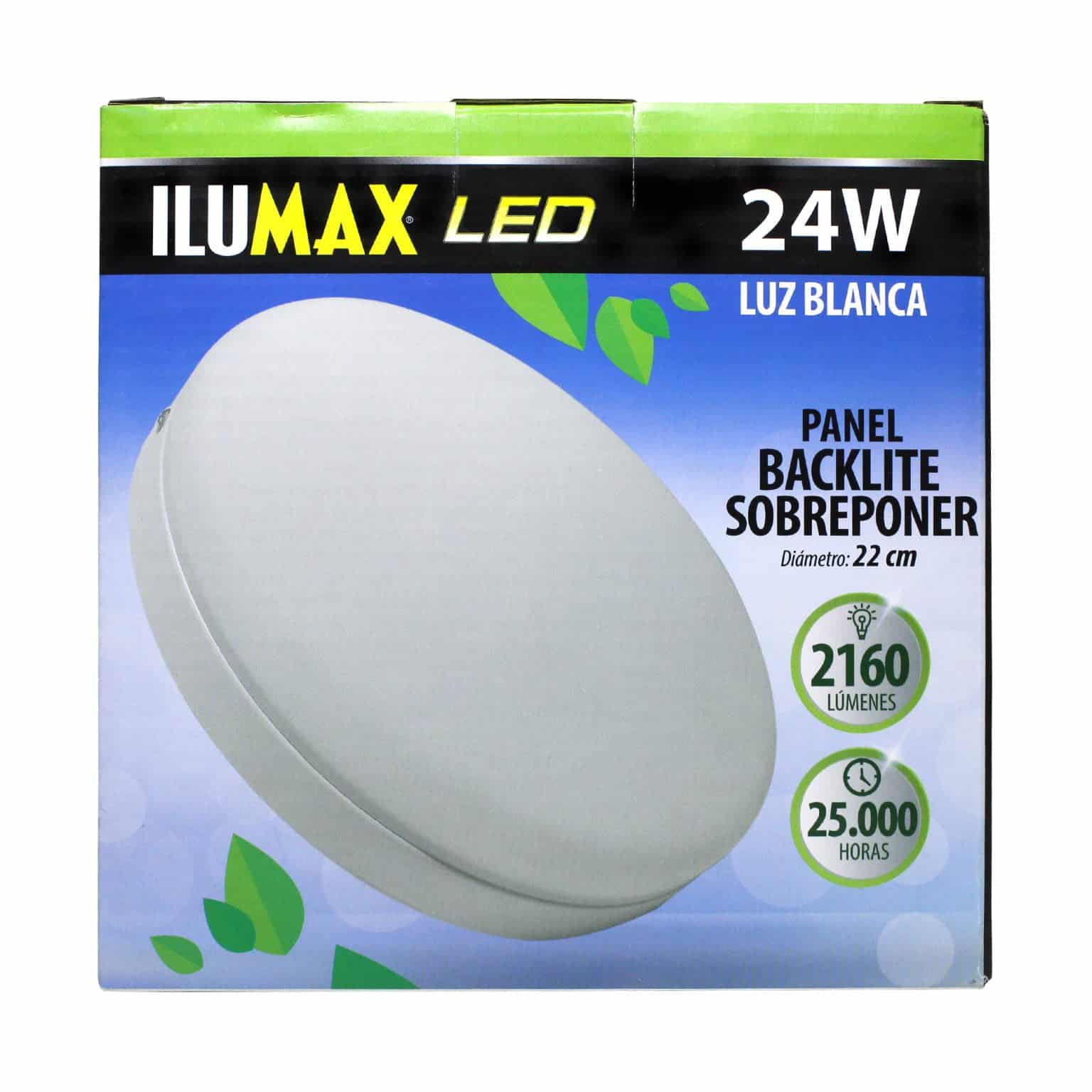 Panel Backlite LED 24W Sobreponer Redondo Luz - ILUMAX