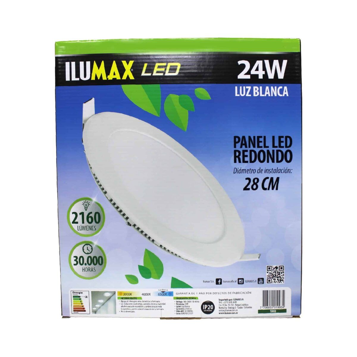 Panel LED 24W Redondo Luz Blanca 1993 5