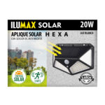 Aplique Solar Led Con Sensor Movimiento 20W Luz Blanca