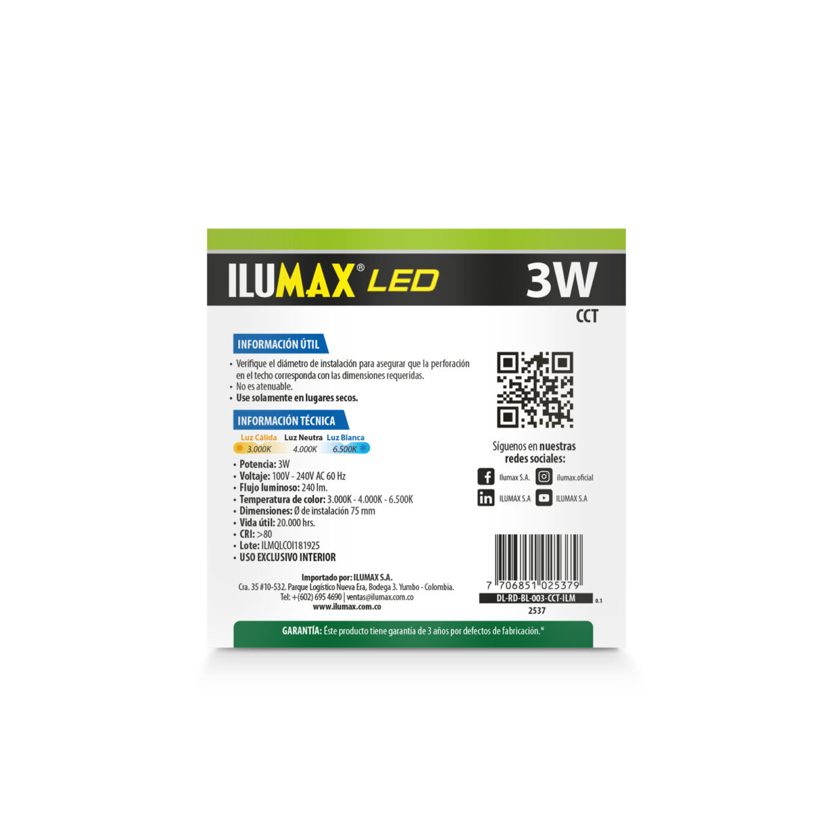 BALA INTEGRADA ESCUALIZABLE CCT 3W - Imagen 3