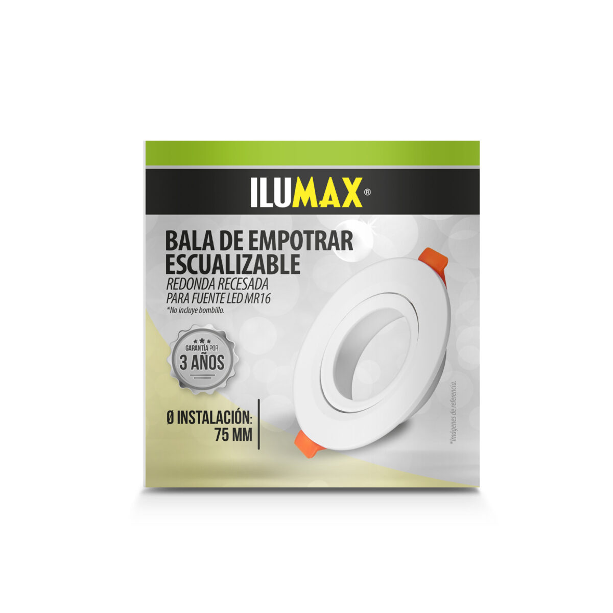 BALA DE EMPOTRAR ESCUALIZABLE REDONDA RECESADA BLANCA - Imagen 2