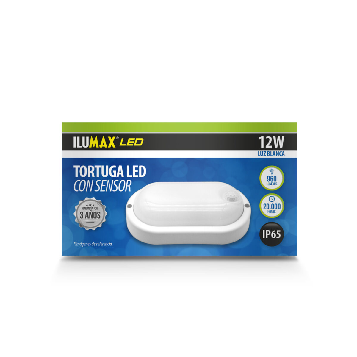 TORTUGA LED CON SENSOR 12W LUZ BLANCA - Imagen 2