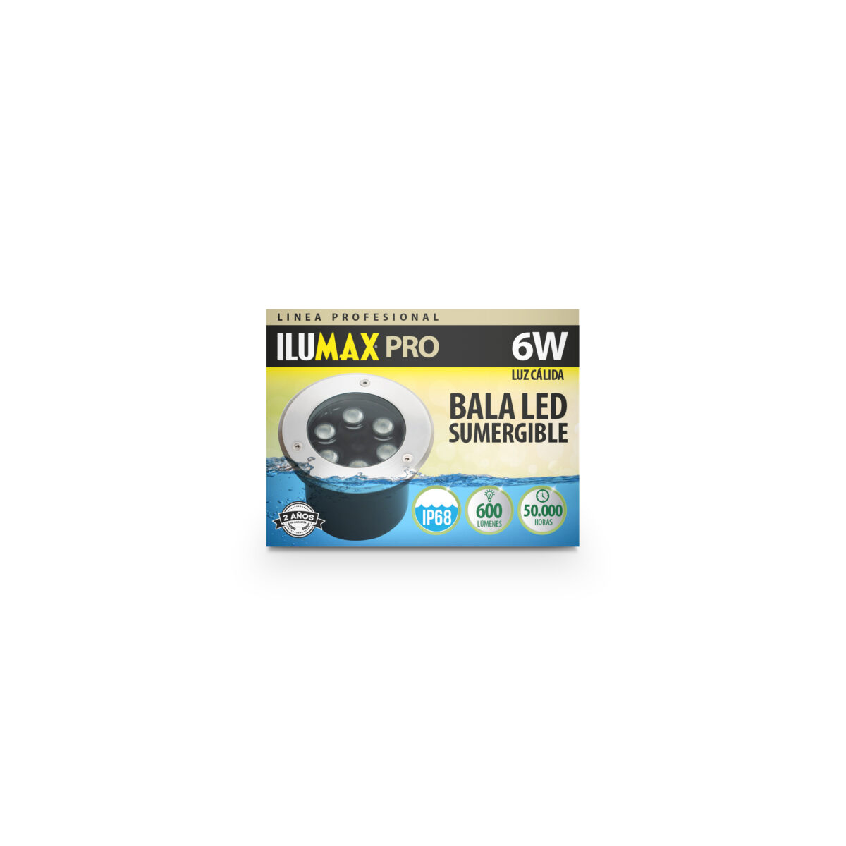 BALA SUMERGIBLE 6W LUZ CALIDA ILUMAX - Imagen 1