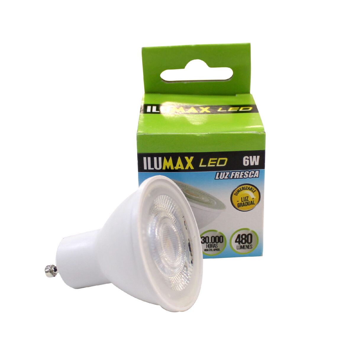 1779-CAJA+PRODUCT Bombillo Dicroico LED GU10 6W Luz Fresca - Imagen 1