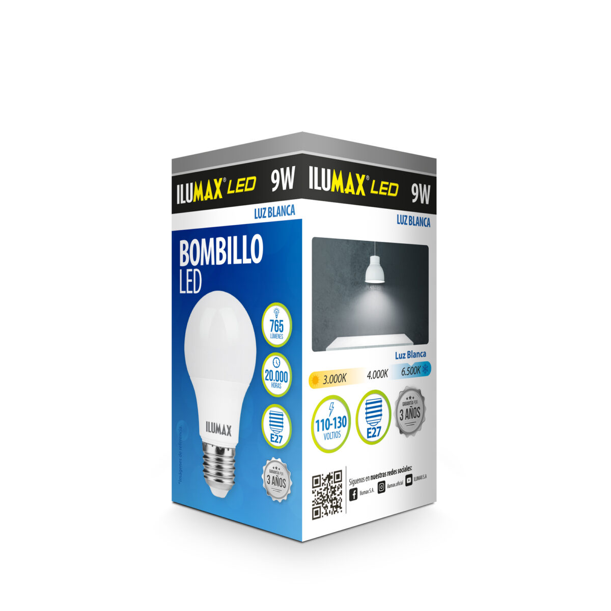 2078-PRODUCTO3 Bombillo Led 9W Luz Blanca E27 - Imagen 1