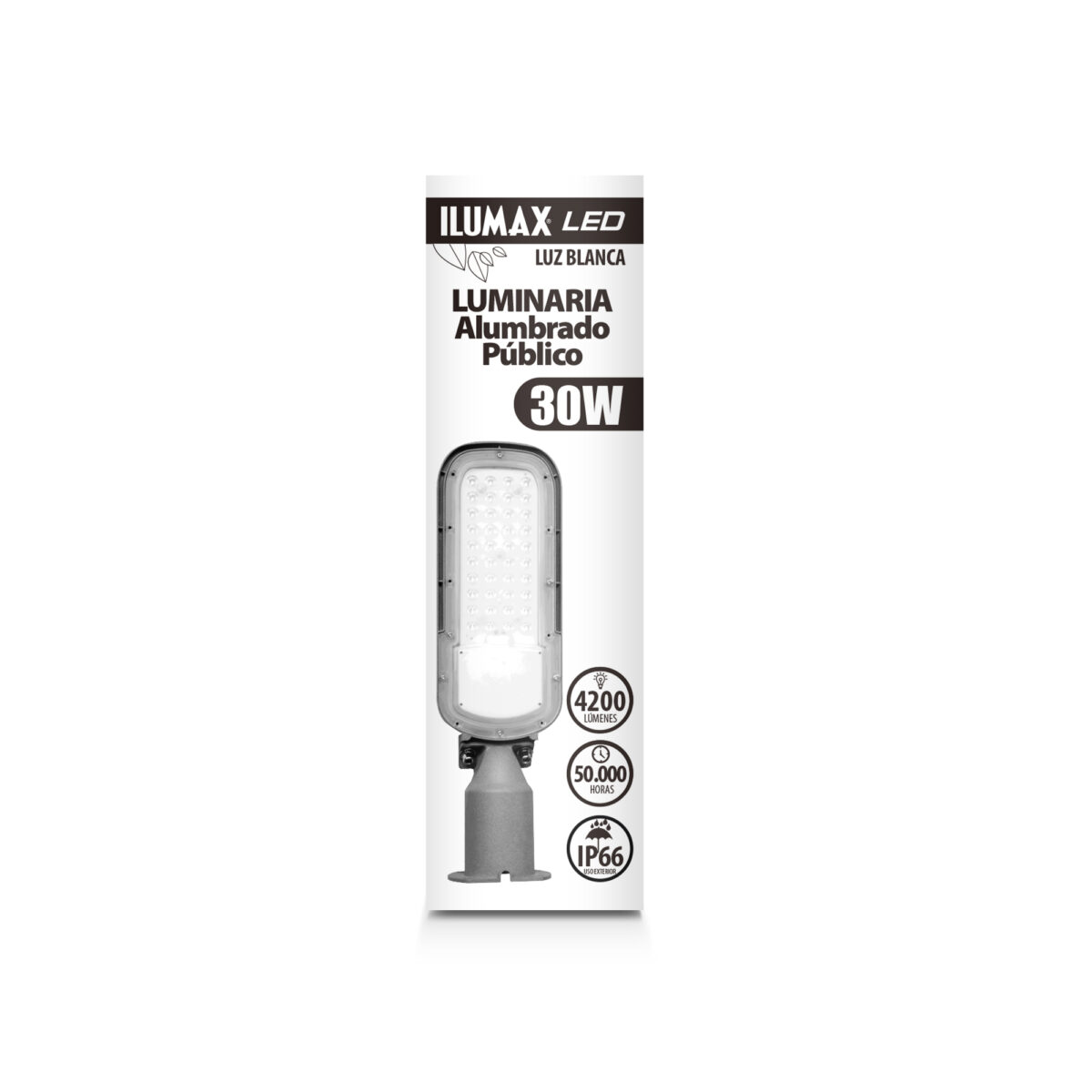 Luminaria Alumbrado Exterior LED 30w Luz Blanca Con Fotocelda - Imagen 2