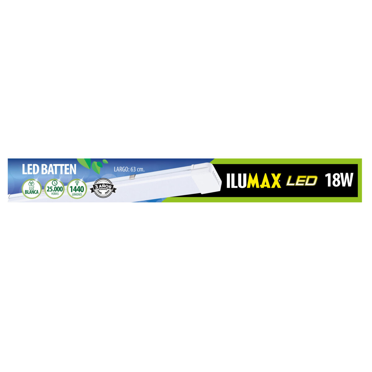 Led Batten 18W Luz Blanca - Imagen 1