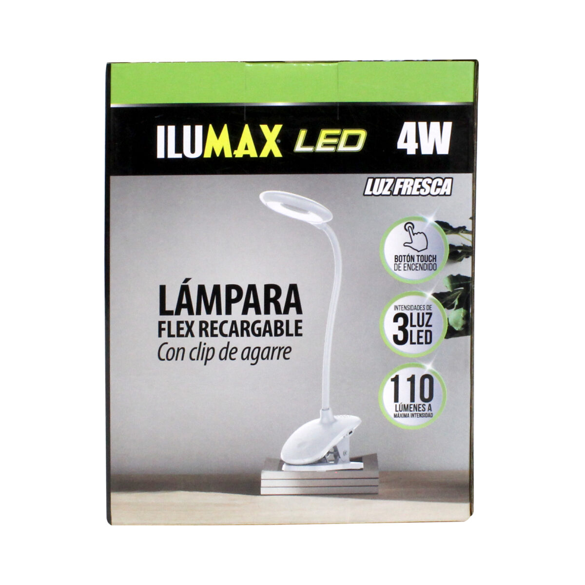 Lampara Clip  Flexible Recargable 4W Luz Blanca - Imagen 3