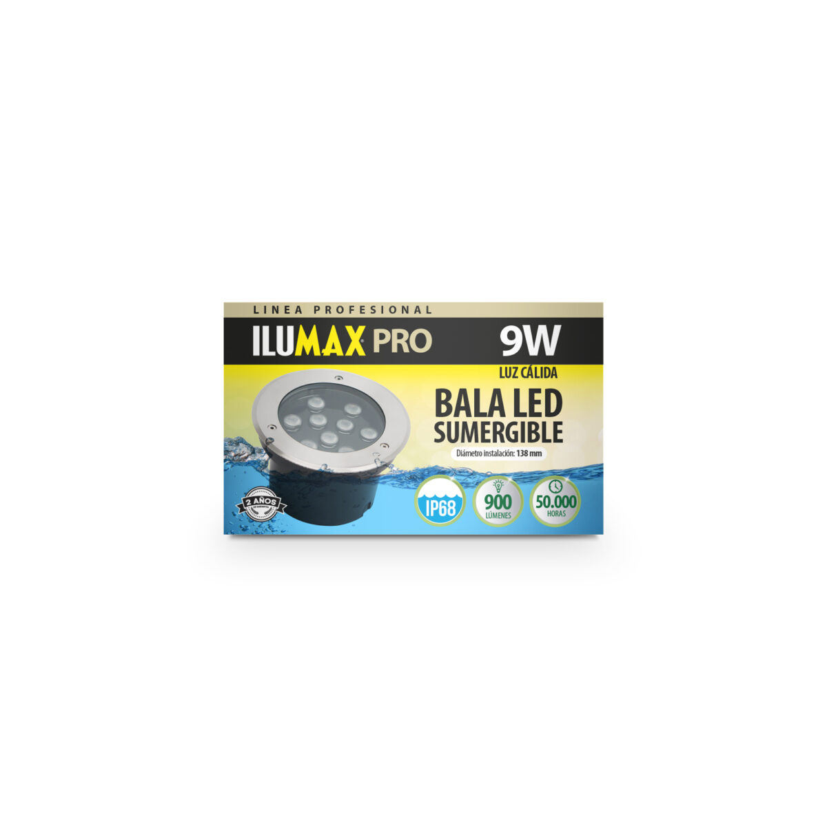 Bala Led Sumergible 9W Luz Calida - Imagen 2