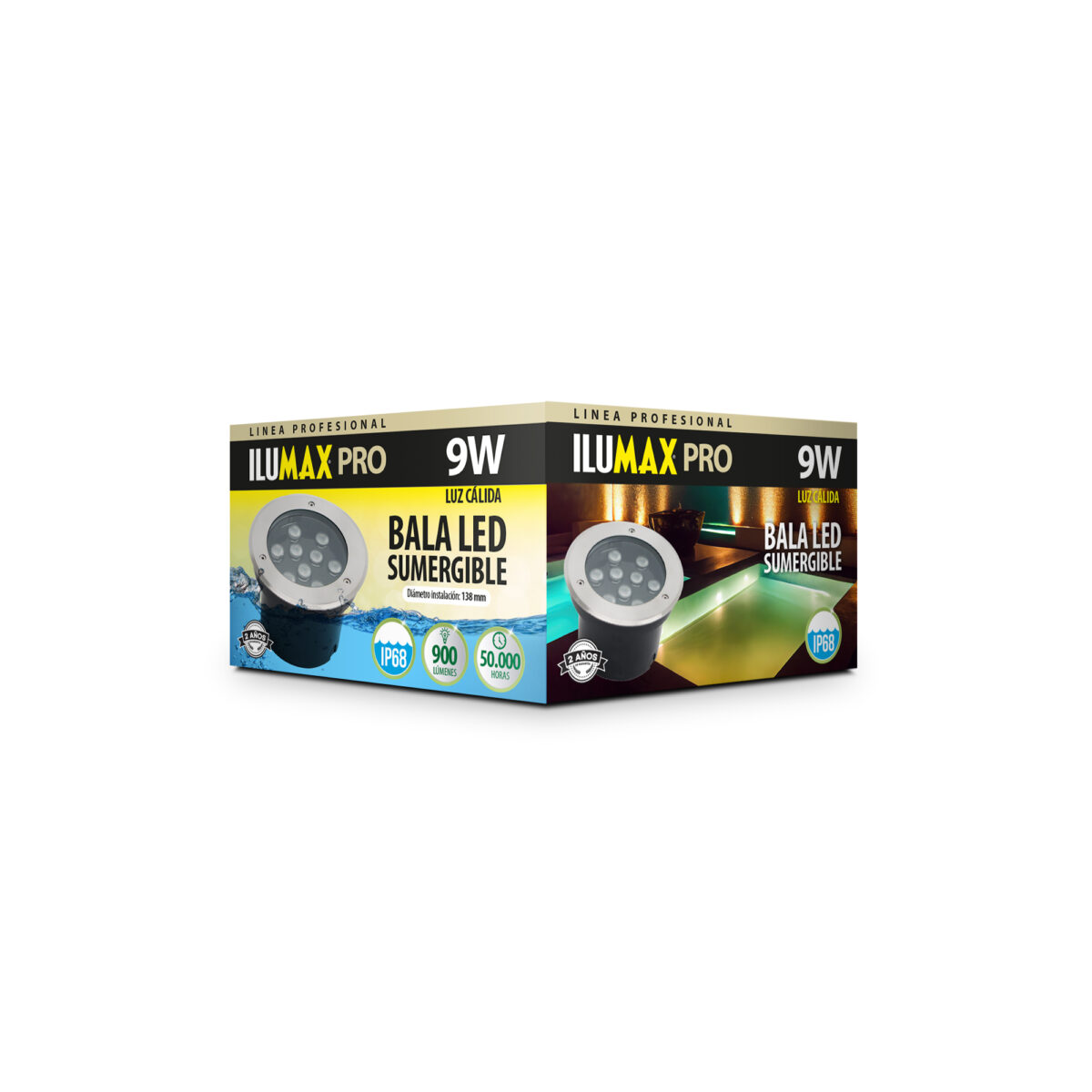 Bala Led Sumergible 9W Luz Calida - Imagen 1