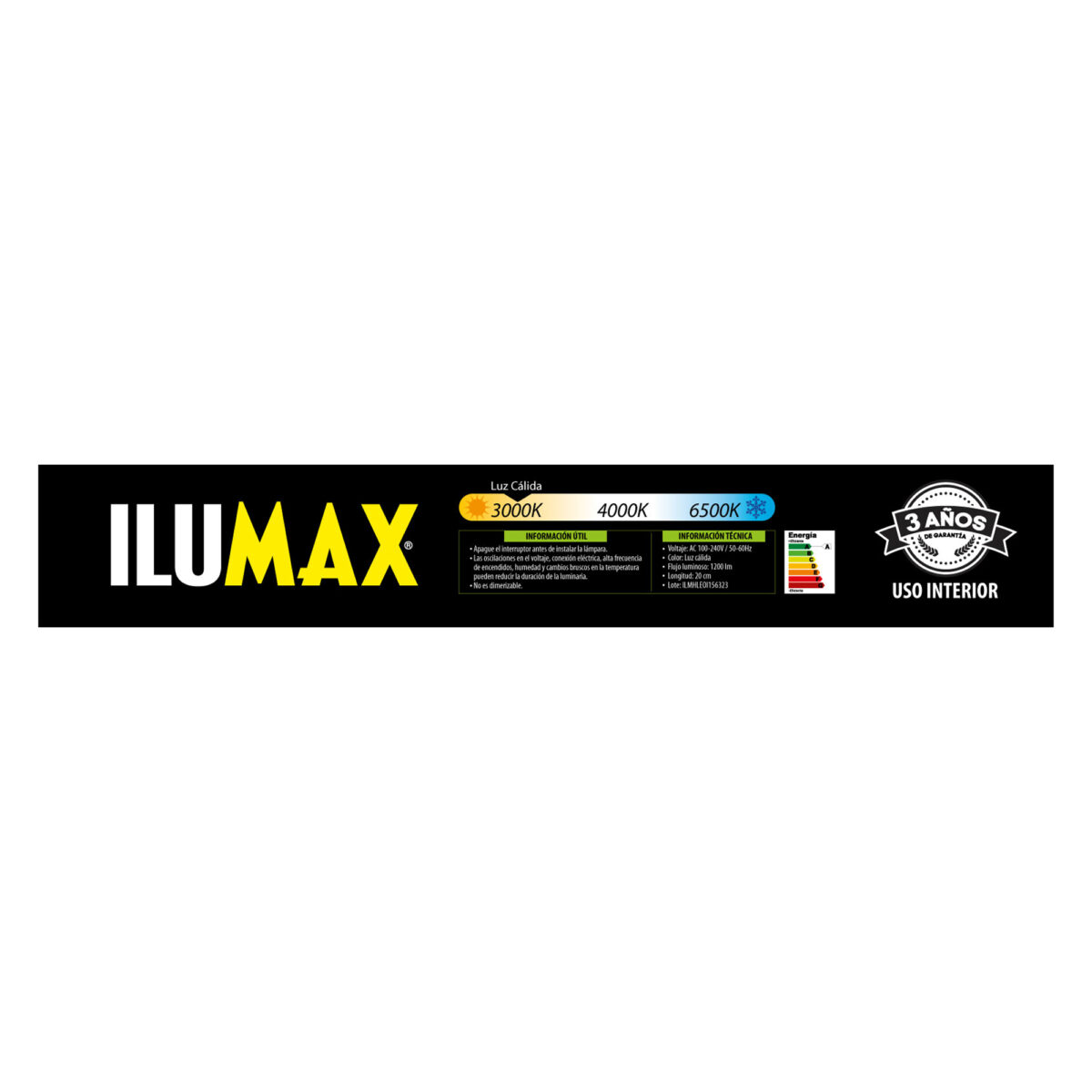 Luminaria Lineal Led 12W Luz Calida E27 - Imagen 5