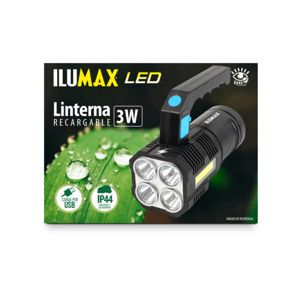 Linterna Led Recargable 3W Luz Blanca
