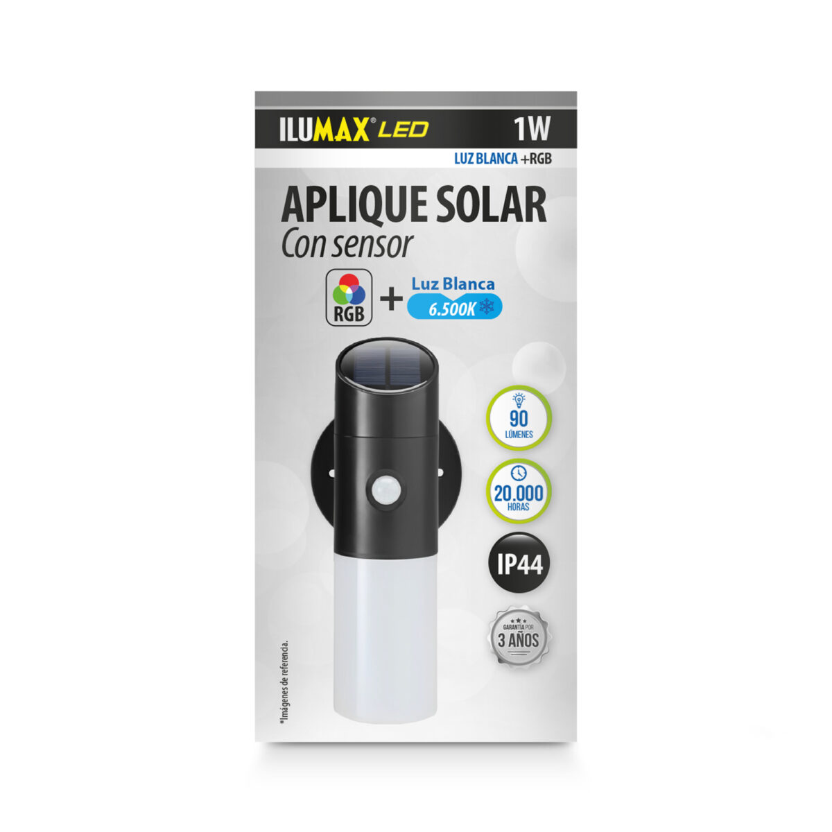 Aplique Led Solar Con Sensor 1W RGB - Imagen 1