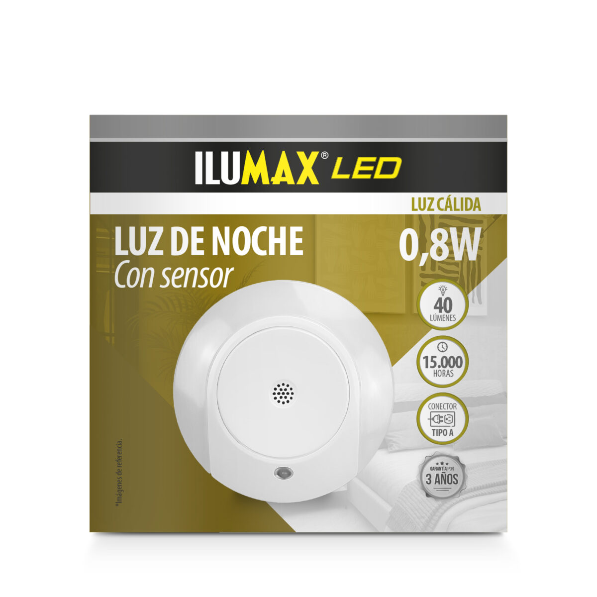 Luz De Noche Con Sensor De Movimiento 0.8 W Luz Calida - Imagen 1