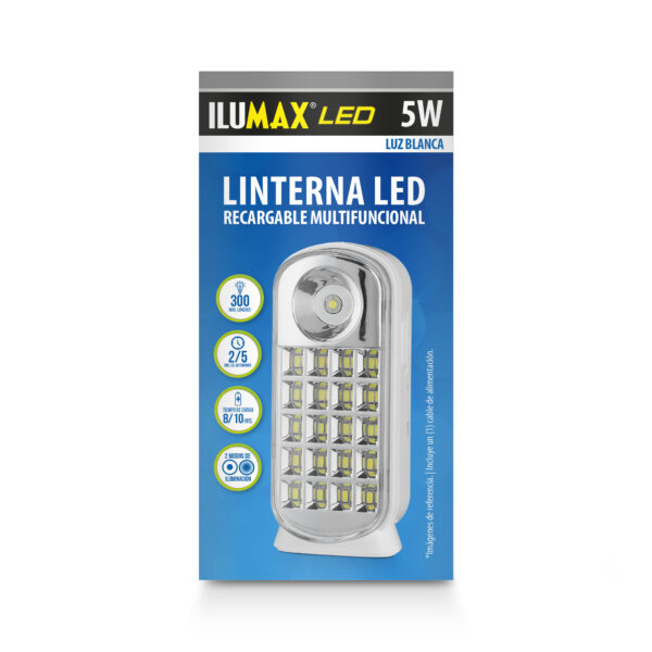 Linterna Led Recargable 5W Luz Blanca