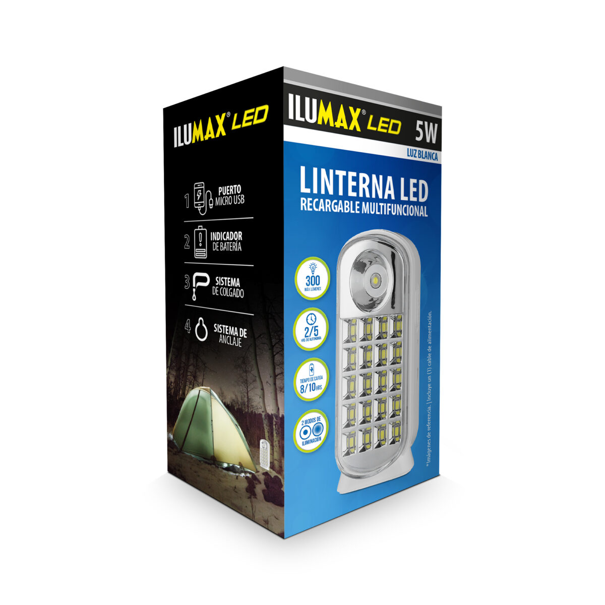 Linterna Led Recargable 5W Luz Blanca - Imagen 3