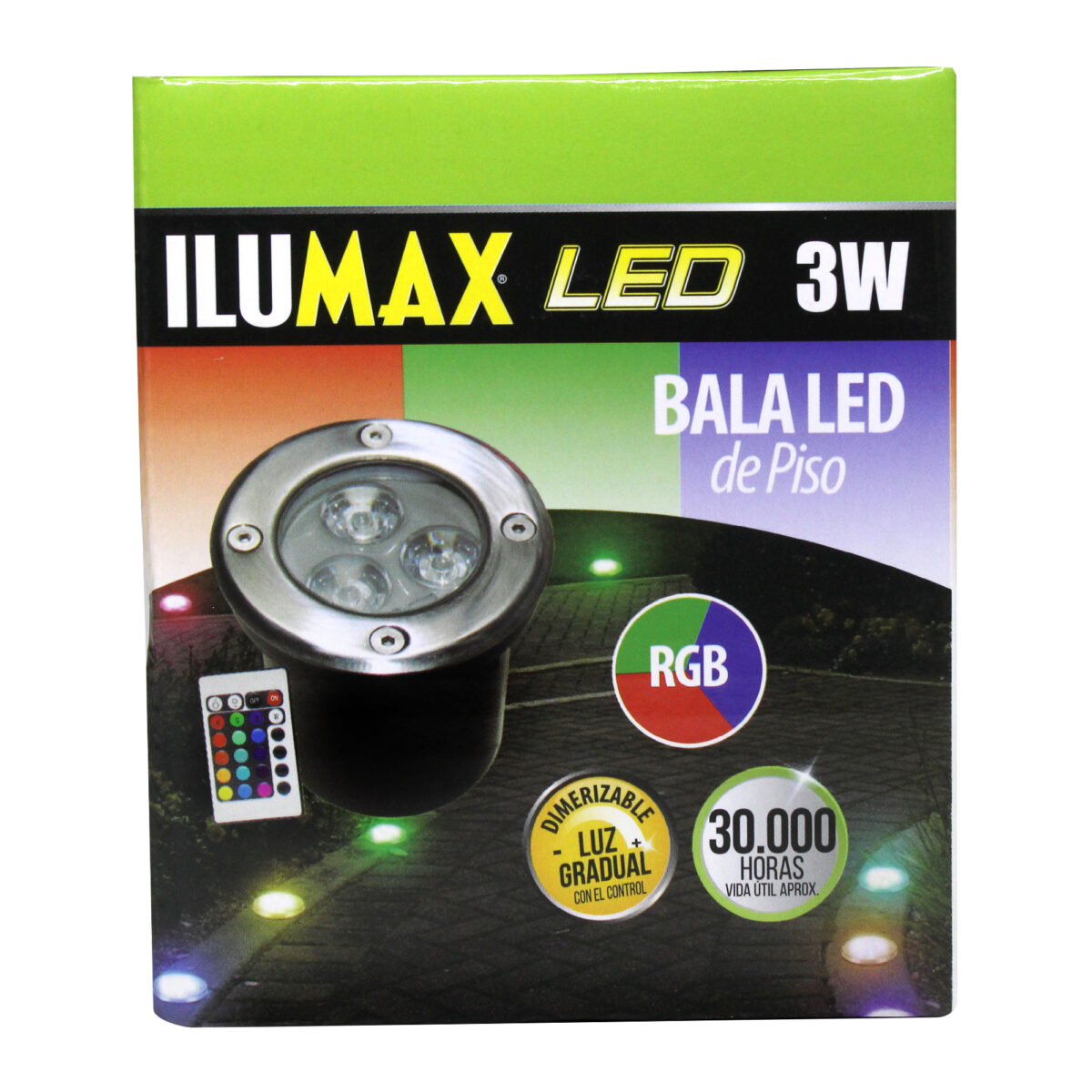 Led Bala De  Piso 3W RGB - Imagen 3