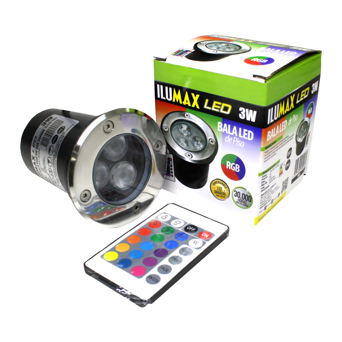 Led Bala De  Piso 3W RGB - Imagen 2
